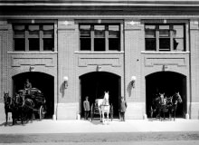 Central Fire Station Horses Hitched