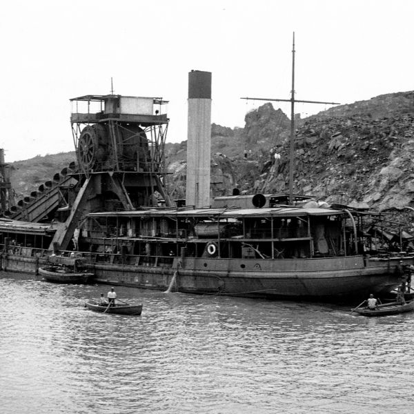 Steam Dredge At Work